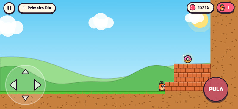 Fase 1: o chão se abre na frente do Tico e o Dr. Caos diz: Ops! Obra na pista.